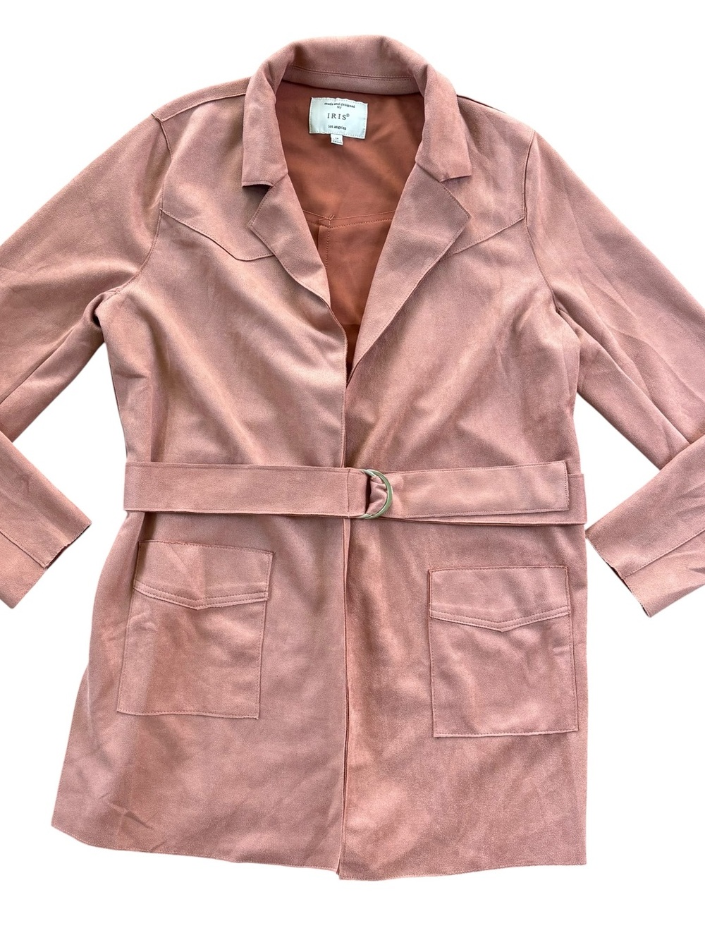 iris Dusty Rose Belted Trench Coat